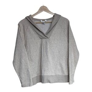 Talbots Petites Beige V-Neck Pullover Hooded Sweatshirt Women's‎ Size M petite